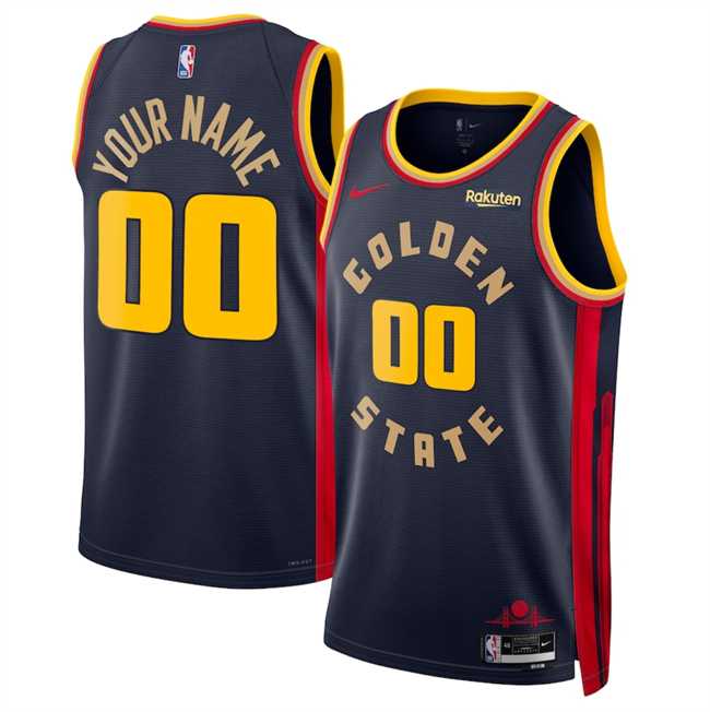 Men%27s Golden State Warriors Active Player Custom Navy 2024-25 City Edition Stitched Basketball Jersey